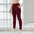 thumbnail image 4 of Maqroz Womens Leggings Thermal Fleece Lined High Waist Winter Warm Thick Stretch Active Workout Pants with Pockets, 4 of 7