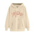 thumbnail image 2 of Mceream Valentines Day Chandails en Molleton à Capuche pour Femmes Mignons Pulls de Vacances à Paillettes Manches Longues Hauts Décontractés Col Rond Pulls Grande Taille Vêtements Kaki m, 2 of 4