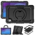 thumbnail image 2 of Case for Lenovo Tab M10 HD 2nd Gen 10.1 inch 2020, 360 Rotating Stand Handle Pencil Holder Shoulder Strap Heavy Duty Shockproof Cover, Black, 2 of 7