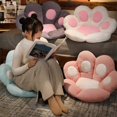 thumbnail image 3 of Cat Paw Cushion Lazy Sofa Office Chair Cushion Bear Paw Warm Floor Cute Seat Cushion for Dining Room Bedroom Comfy Chair Gift (Pink, 27x23 inches), 3 of 4