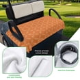 thumbnail image 5 of Golf Cart Seat Covers for 2 Seater,Orange Morocco Microfiber Cart Seat Towel Blanket,Geometric Leaf Diamond Lattice Abstract Absorbent Breathable NonSlip Bench Seats Protector for Golf Course 51"x31", 5 of 9