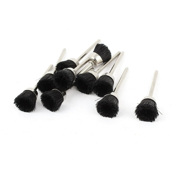 10pcs 1/8" Shank 15mm Cup Nylon Bristle Brush Rotary Tool