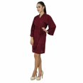 thumbnail image 3 of Bimba Women Short Solid Belt Robe Soft Modal Cotton Wrap Round Plain Bath Robe, 3 of 4