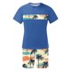 thumbnail image 4 of Blusa de Manga Corta Cuello Redondo Impresión Deportiva Camisa de Ajuste Delgado Poliéster Elástico Cintura Superior para los Hombres, Blusa Casual para el Uso Diario de Verano, 4 of 5
