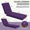 thumbnail image 6 of Kimunuk Outdoor Chaise Lounge Cushions set of 4, 80" x 26" x 4" Waterproof Pool Beach Recliner Replacement Cushions with Ties, Purple, 6 of 6