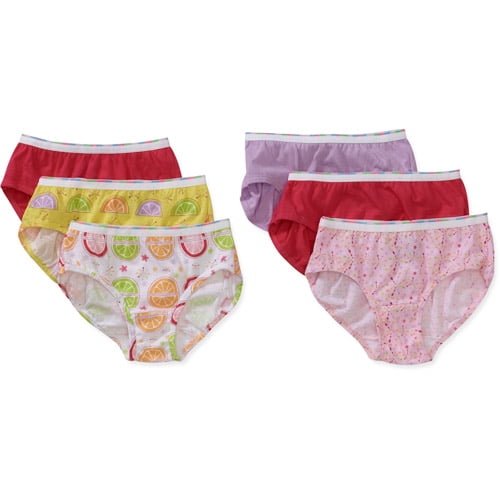 Hanes Girls Brief Underwear, 6 Pack Panties Sizes 6 16