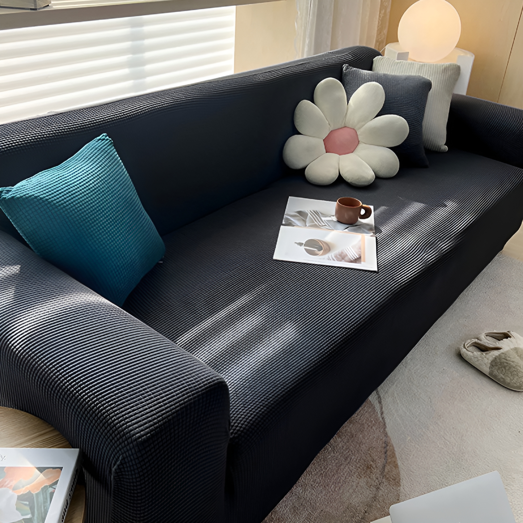 AUQ 2026 New Universal Elastic Sofa Cover | 360° Full Coverage Stretch Slipcover | Stain-Resistant Polyester Knit | Machine Washable Furniture Protector | All Season Home Decor | 11.8X11.8"