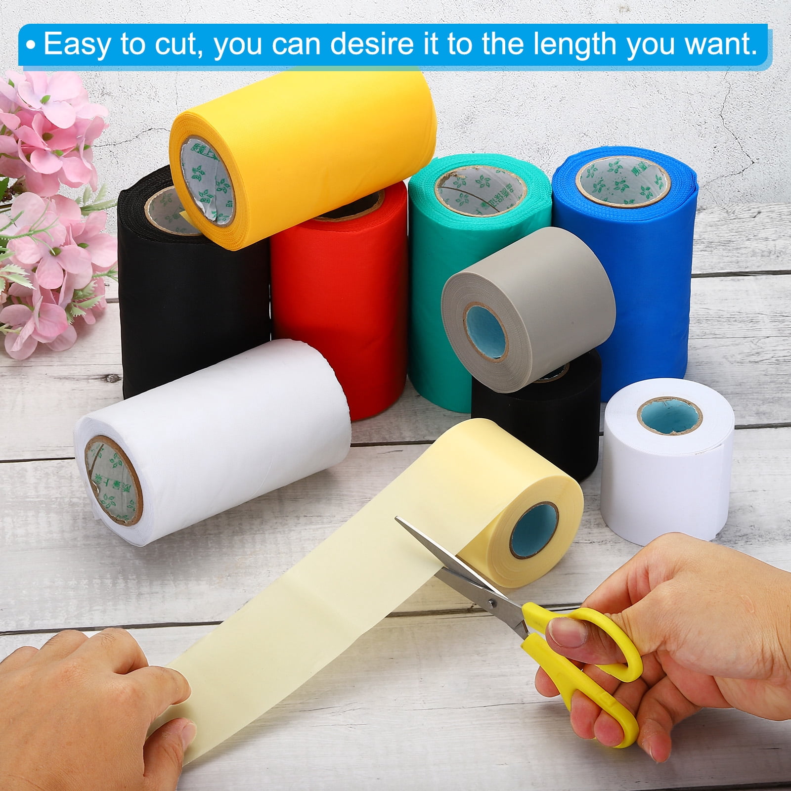 Uxcell 2.4"x49.2ft Pipe Wrapping Tape Non Stick Duct Tape Pipes Insulation Air Conditioner Tube Wrap Beige 5Pcs