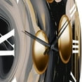 thumbnail image 3 of Designart "Mystic Gold & Noir Fusion I" Abstract Shapes Oversized Wall Clock, 3 of 5