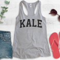 thumbnail image 2 of Kale Tank Top, Ladies Racerback Tank Top, Health Food Tank, Workout Tank, Vegan Tank, Heather Gray, X-Large, 2 of 3