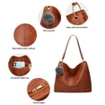 thumbnail image 5 of GAEKEAO Leather Crossbody Handbags for Women, Large Shoulder Purse with Adjustable Strap, Brown, 5 of 5