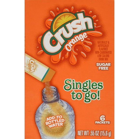 Crush Orange Sugar Free Singles to Go, 6 Packet Boxes (Pack of 9)