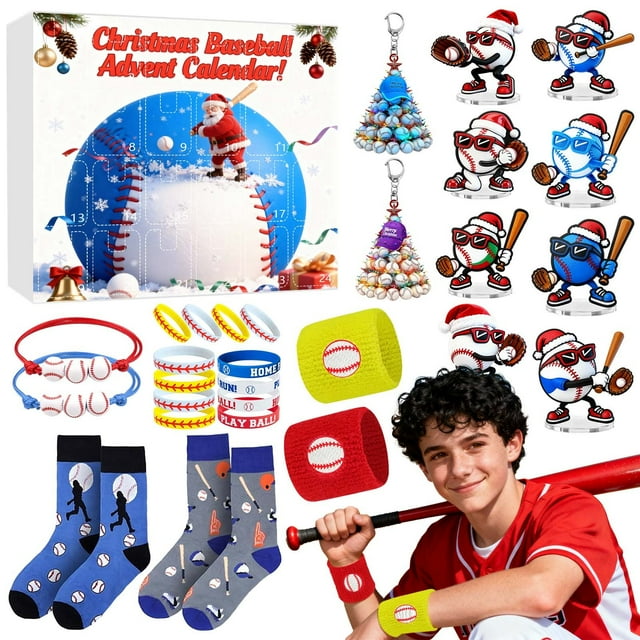 2025 Advent Calendar For Youth Sports Boys & Girls Youth Baseball & Countdown & Stocking Stuffers (Baseball) 20 Second Hand Washing Timer Motion Small Rotating Fan with Timer Cute Cooking Timers for