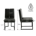 thumbnail image 5 of Faux Leather Mid Century Modern Dining Chair Set of 4, Upholstered Padded Dining Chairs Armless Accent Chair with Black Metal Frame for Dining Room/Living Room/Kitchen/Office, Dark Grey, 5 of 8
