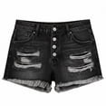 thumbnail image 5 of Jean Shorts Womens BWASD Casual High Waisted Stretchy Ripped Denim Shorts Button Down with Pockets Athletic Lounge Loose Black S-XXL Beach Vacation Summer Trendy, 5 of 8