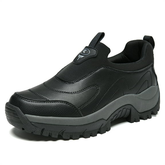 YOURDIARY Womens Snow Boots Winter Shoes Faux Leather Slip On Ankle Booties Water Resistant Comfortable Outdoor Boot Lightweight