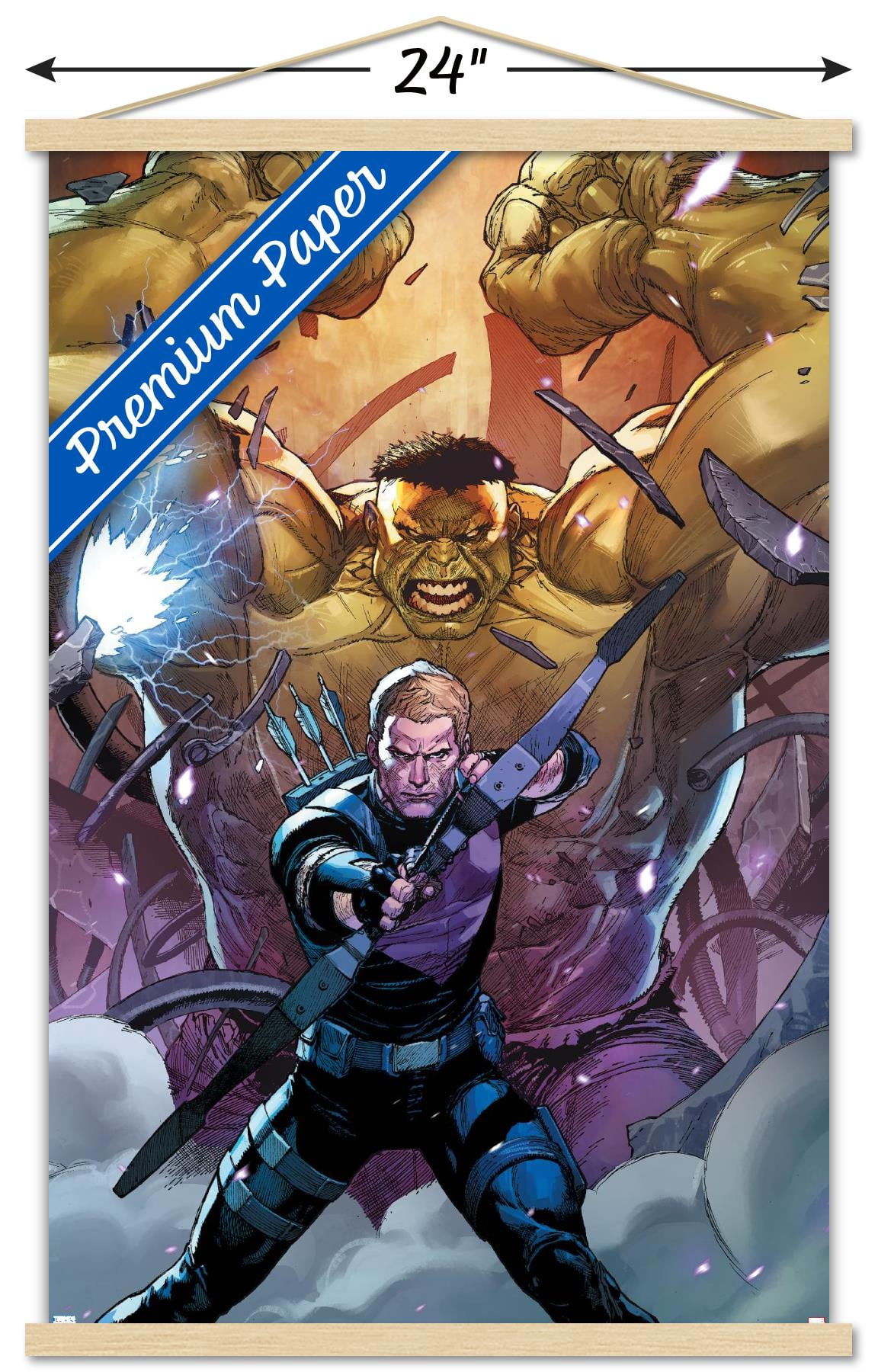 Marvel Comics - Hawkeye and Hulk - Secret Empire #6 Wall Poster with Wooden Magnetic Frame, 22.375" x 34"