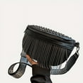 thumbnail image 6 of JUYGO Fringe Fanny Pack Gothic Studded Decor Crossbody Bag Women‘s PU Leather Chest Purse, 6 of 7