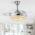 thumbnail image 3 of GMizon 42-inch modern luxury crystal ceiling fan light, invisible bedroom fan light, study room living room chandelier ceiling fan (silver), 3 of 8