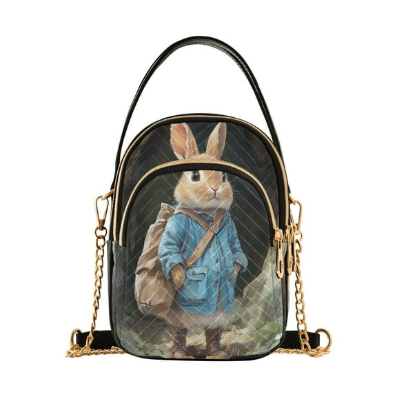 YAZAOO Cross Body Fashion Shoulder Waist Purse Bags Rabbit Exploring Painting Pocket Handbags