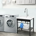 thumbnail image 5 of Freestanding Ceramic Laundry Sink, 28 Inch Design with Drain Kit for Basements, Garages, and Outdoor Workshops (Without Wash board), 5 of 9