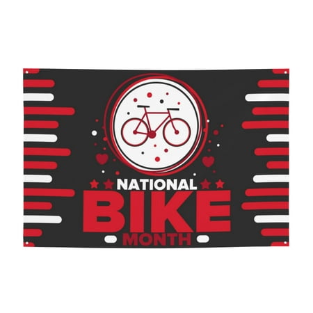 

National Bike Month Party Banner One Size 47x71in - High Durability - Designed for Indoor or Outdoor Use - Great Gift Idea