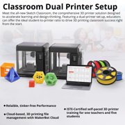 MakerBot Sketch Classroom Printer Setup with Lesson Plans and Software for Teachers and Students Bundle (Black, 2-Pack) (2 Items)