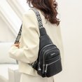 thumbnail image 5 of Bolso De Pecho Bolso de pecho para mujer, bolsos de hombro de PU a la moda informal, bolsillo en la cintura del pecho (negro), 5 of 5