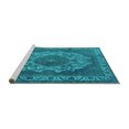thumbnail image 2 of Ahgly Company Machine Washable Indoor Round Oriental Turquoise Blue Industrial Area Rugs, 5' Round, 2 of 4