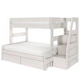 thumbnail image 3 of Modern Farmhouse Twin Over Full Bunk Bed With Staircase and Storage Drawers, White Wash, 3 of 9
