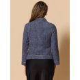 thumbnail image 3 of DARING DIVA Pearl Button Contrast Trim Coats Fashion Jackets M Navy Blue, 3 of 6