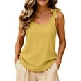 thumbnail image 6 of Comdrip Women's Bow-Shoulder Tank Cotton 2026 Summer Fall Floppy Breathable Casual Plus Size Tank Top with Bow Tie Straps Yellow 3Xl, 6 of 9