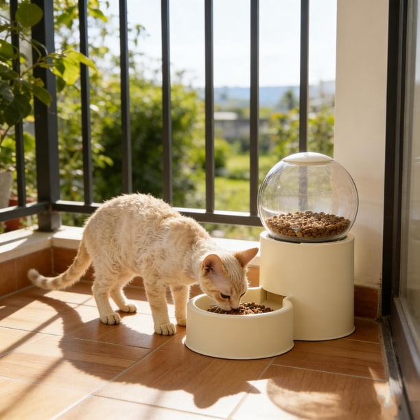 Comedero automático para mascotas con temporizador y almacenamiento sellado - Dispensador programable de pienso seco para gatos, perros y animales pequeños