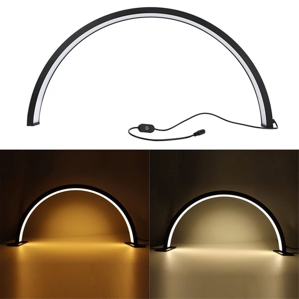 Lámpara uñas mesa 21 7 pulgadas 3000K-6000K pestañas escritorio 25W 282LED (negro)