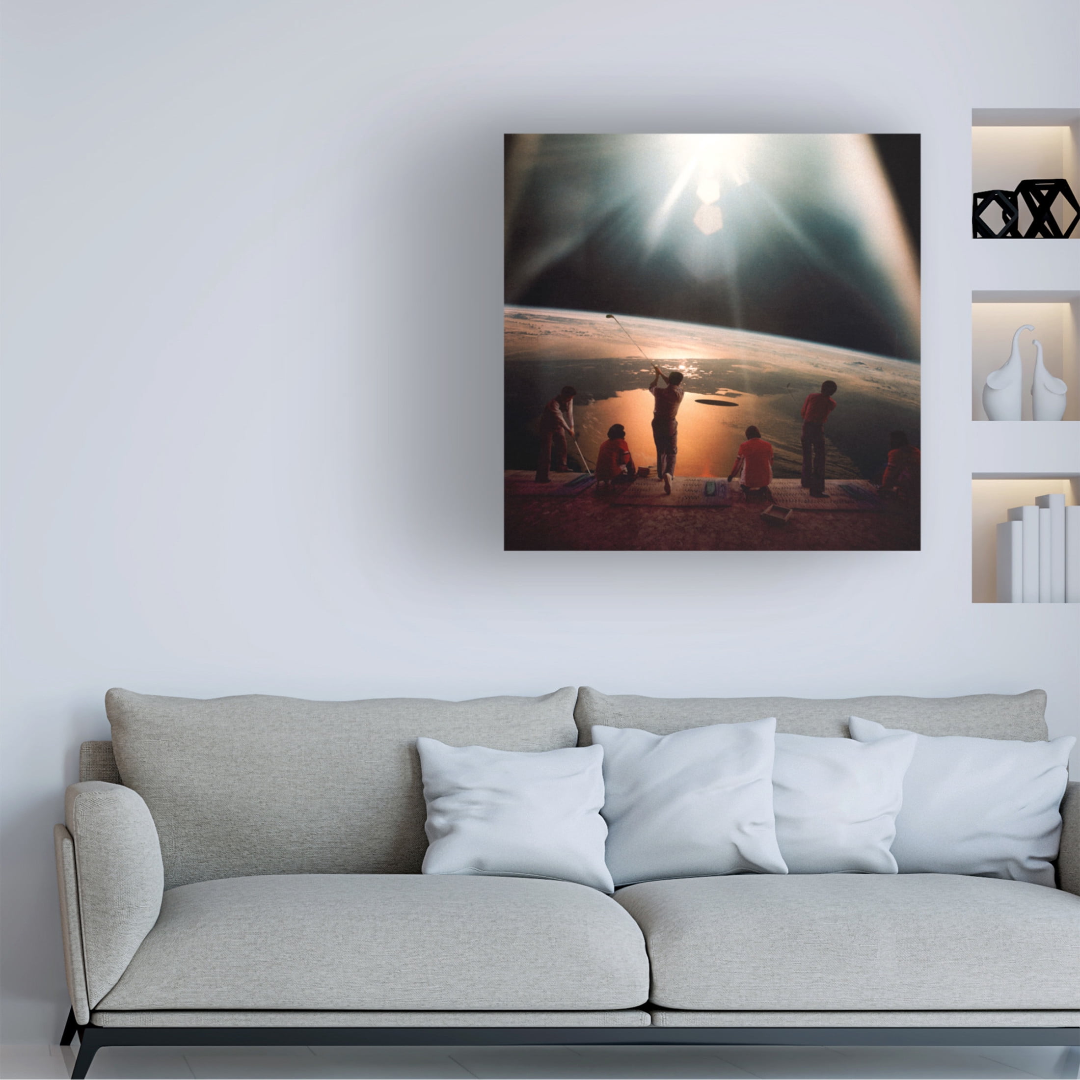 Trademark Fine Art Taudalpoi Golfing In Space Canvas Wall Art