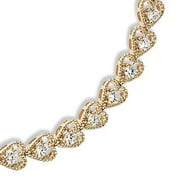 Cubic Zirconia Heart Rope Bracelet