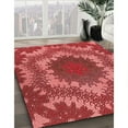 thumbnail image 3 of Ahgly Company Machine Washable Indoor Round Transitional Red Area Rugs, 5' Round, 3 of 7