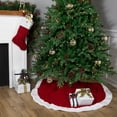 thumbnail image 3 of Northlight Cable Knit with Faux Fur Cuff Christmas Stocking  - 20.5" - Red and White, 3 of 5