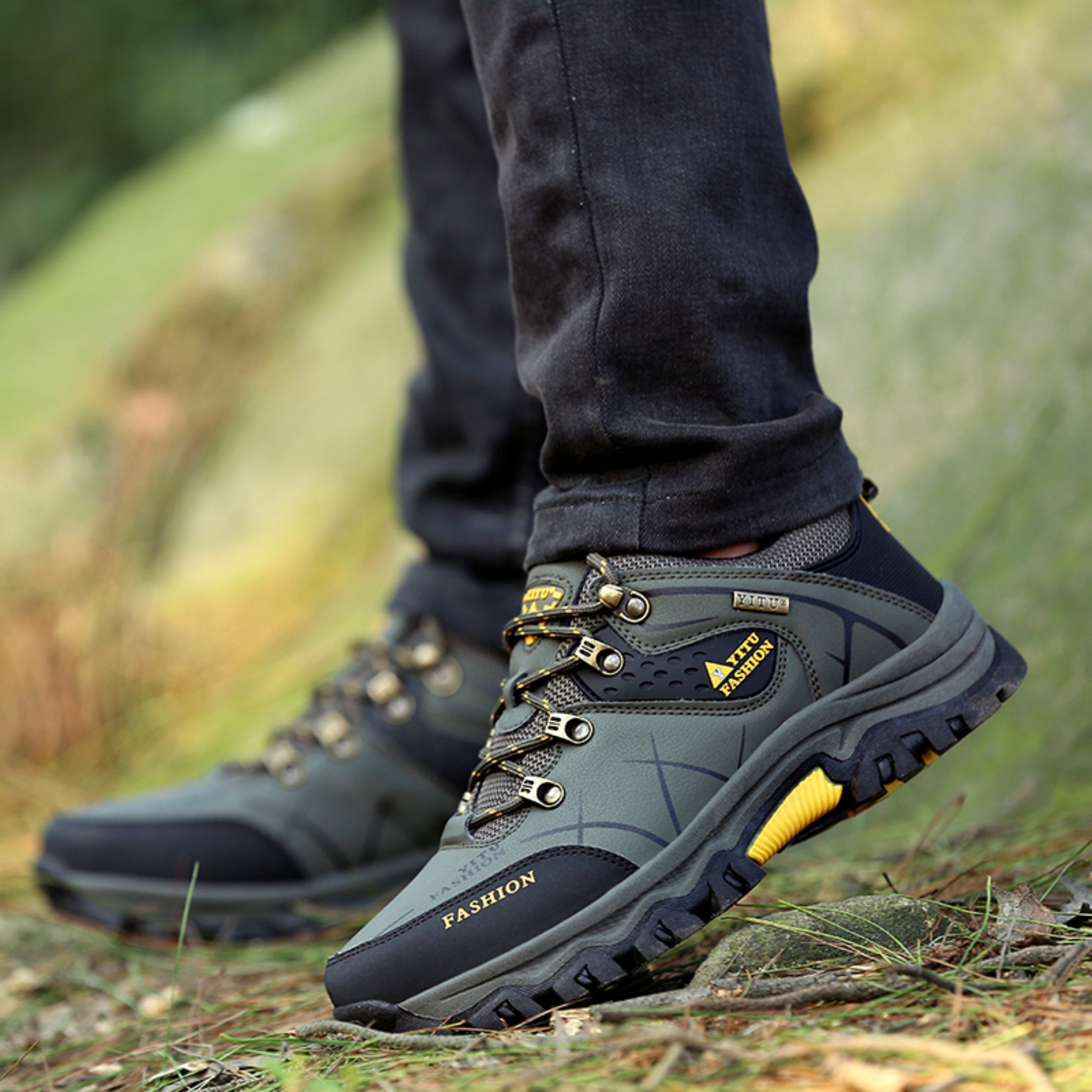 SKIUHS Men's Hiking Shoes – Insulated & Breathable All-Terrain Options, Non-Slip Waterproof Outdoor Trail Shoes