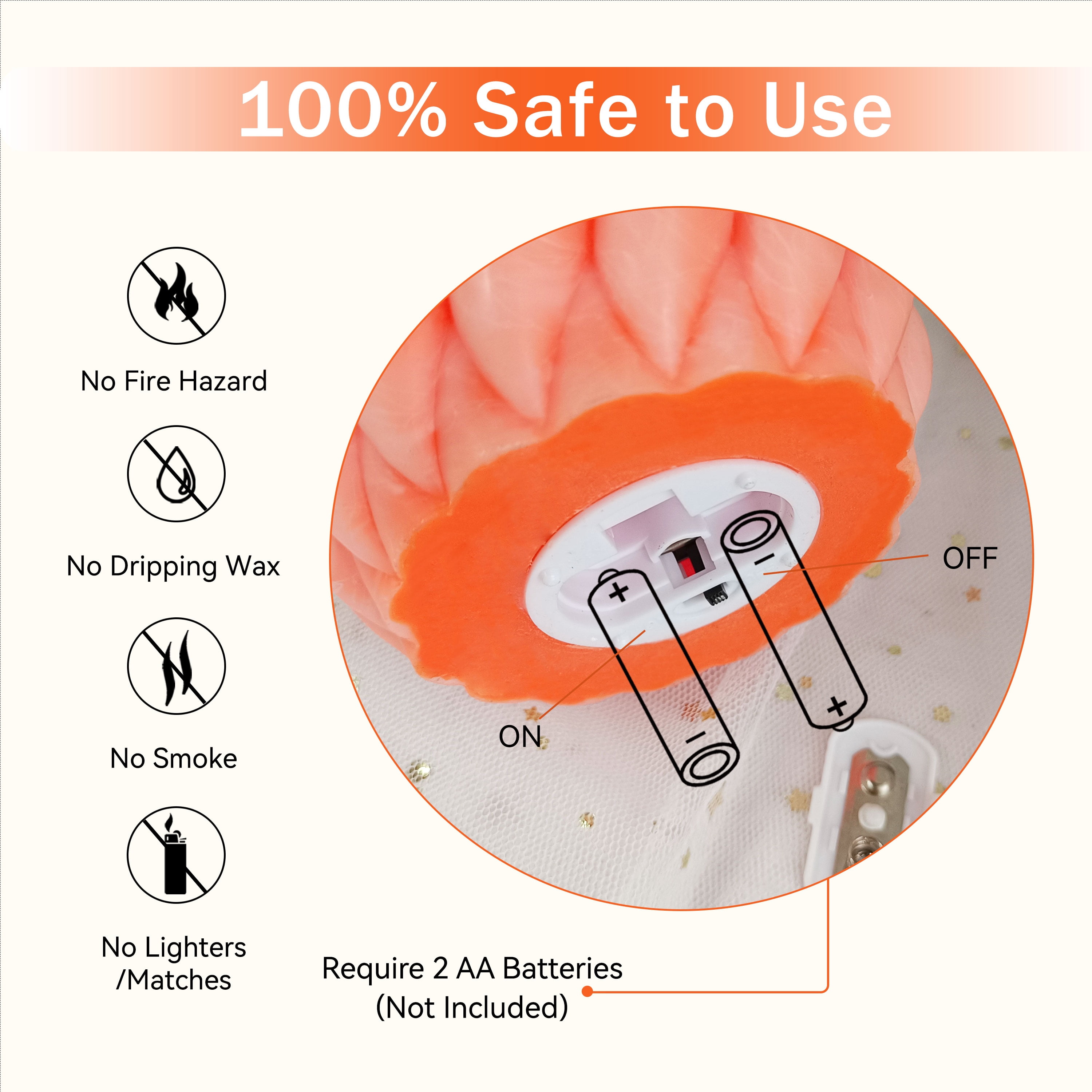 Orange Knot Ball Flickering Flameless Candles, Real Wax LED Candles with Remote and Timer, 4.8 Inch Battery Operated Spiral Pillar Candles for Room Decor Home Wedding Decoration
