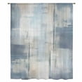 thumbnail image 2 of Blue Beige Sheer Curtains 63 Inches Long, Oil Painting Abstract Art Contemporary Light Filering Curtains, Breathable Simi Curtain Privacy Drapes for Living Room Bedroom Lightweight Window Treatment, 2 of 9