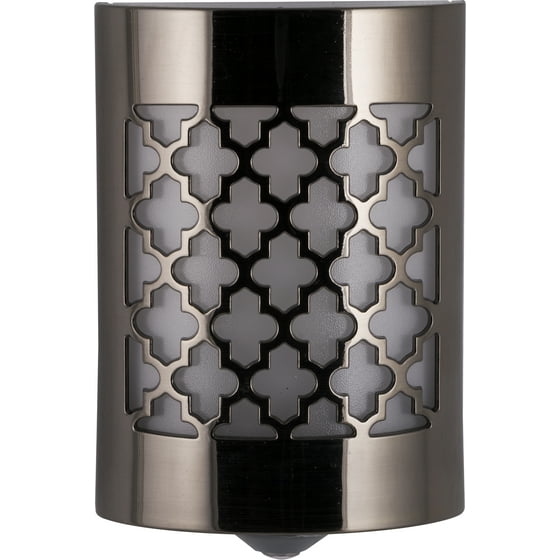 GE LED CoverLite Night Light, Moroccan, Brushed Nickel, 29847