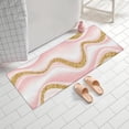 thumbnail image 2 of Pink Marble Gold Wave Pattern Bathroom Rugs Mat,Non Slip Microfiber Bathroom Rug,Rubber Backing,Soft Bathroom Mats for Bathroom Floor,Tub and Shower,60x24in(150x60cm), 2 of 5