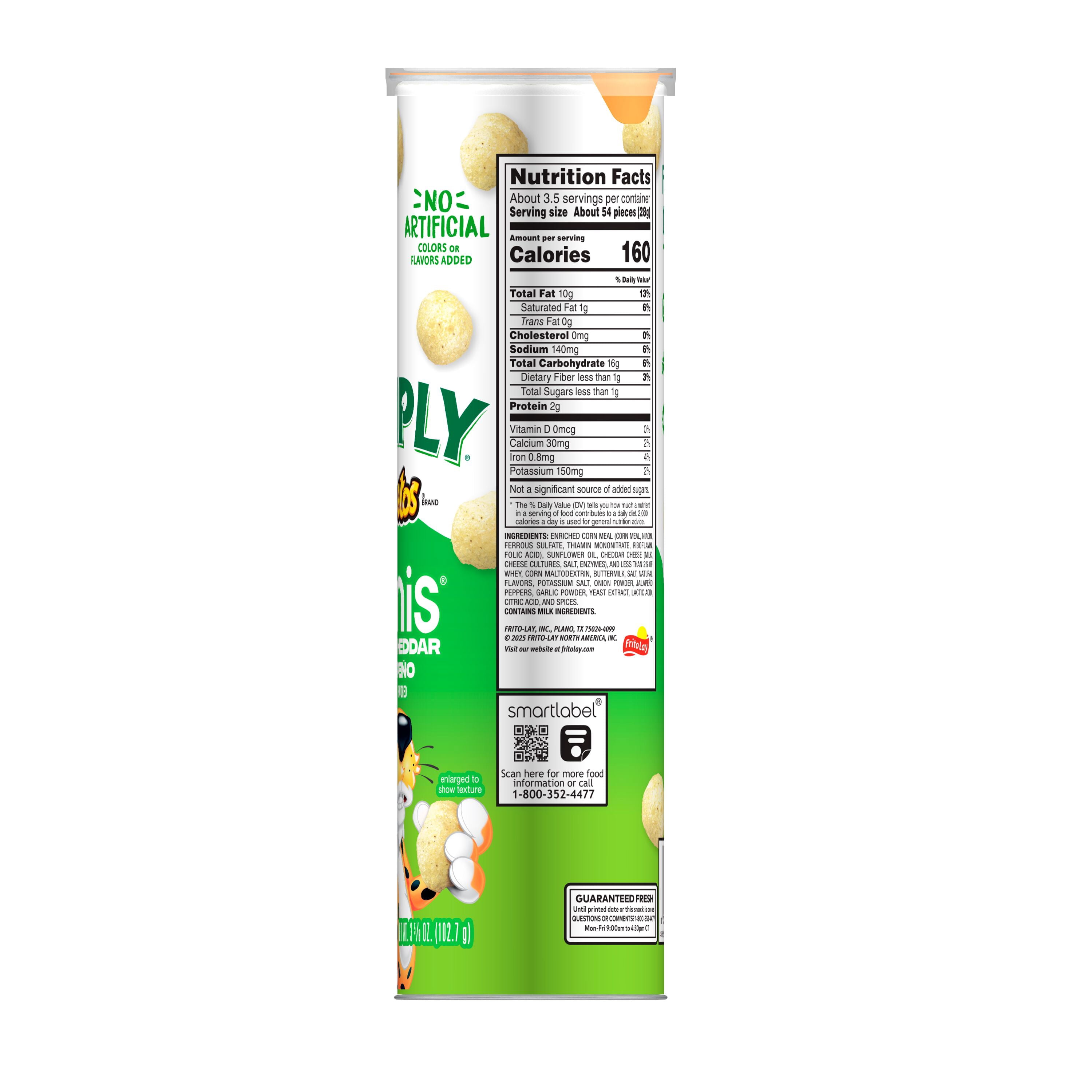 (12 pack) Simply Cheetos Mini White Cheddar Snacks, Jalapeno Flavor, 3.625 oz