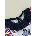 thumbnail image 5 of Okbabeha Newborn Baby Girls 4th of July Outfits Fourth of July Bubble Romper Fly Sleeve USA Flag Embroidery Bodysuits Summer Independence Day Clothes, 5 of 8
