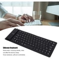 thumbnail image 2 of Teclado de silicona plegable, teclado enrollable a prueba de agua con cable USB, teclado flexible plegable, escritura delgada, suave y silenciosa, 85 teclas (negro), 2 of 5