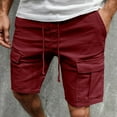 thumbnail image 3 of Men's Summer Elastic Cargo Short 2025 Summer Casual Drawstring Elastic Waist Workout Beach Vacation Shorts Bermuda Shorts Utility Hiking Wear (, 3XL), 3 of 7