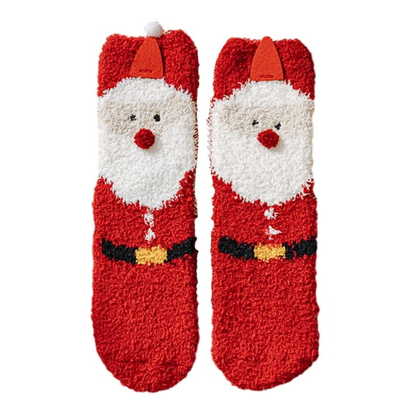 Kedshhgu Clearance Christmas Socks Wearable Warm Sock for Winter, Cozy Soft Fuzzy Xmas Gift for Family Indoor Holiday Bedroom Living Room