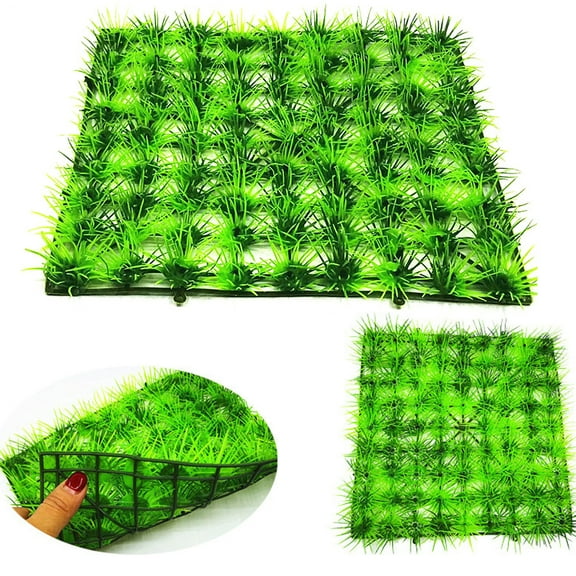 Travelwant 6Packs Artificial Aquarium Ornament Aquatic Grass Lawn Turf /Underwater Plastic Green Plant for Home Office Saltwater Freshwater Tropical Fish Tank Decorations
