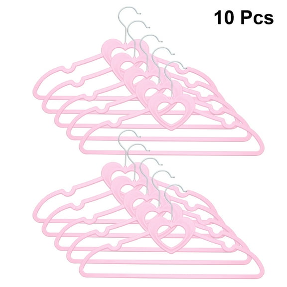 WHAMVOX Pink Plastic Coat Hangers for Home Decorations with ABS Material and Anti Rust Hooks 10